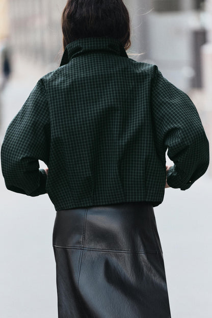Nelia-Veste Carreaux Vert Sapin