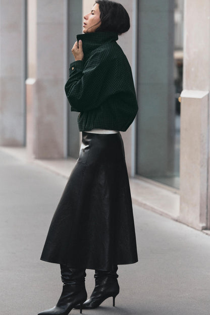 Nelia-Veste Carreaux Vert Sapin