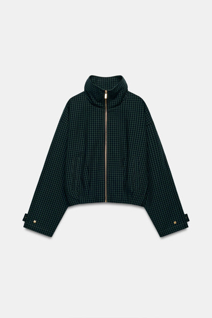 Nelia-Veste Carreaux Vert Sapin