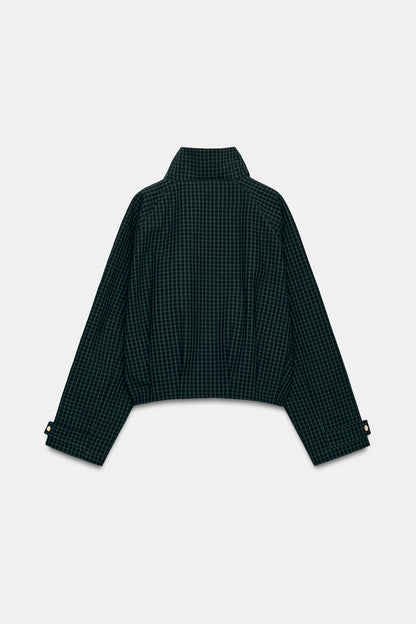 Nelia-Veste Carreaux Vert Sapin
