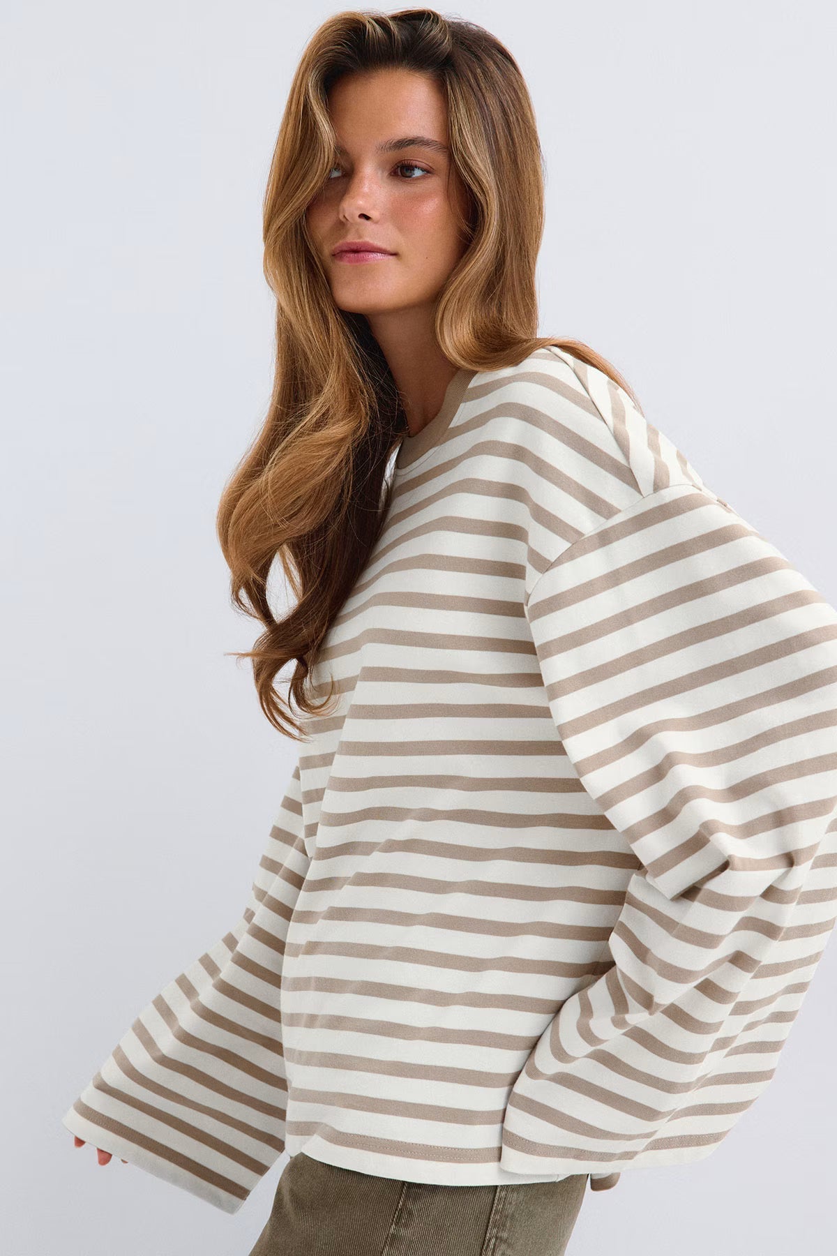 Nelia-Striped Long-Sleeve T-Shirt