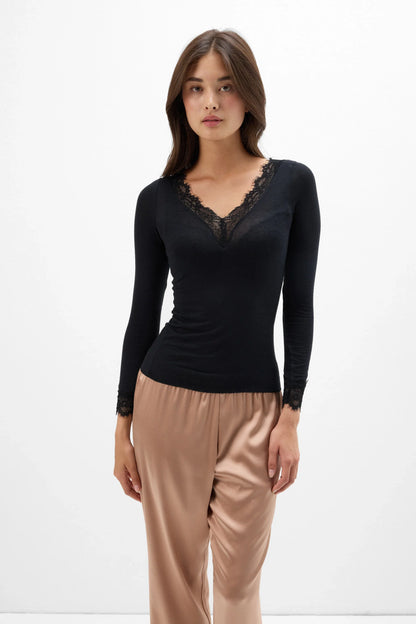 Nelia-Top Dentelle Noire