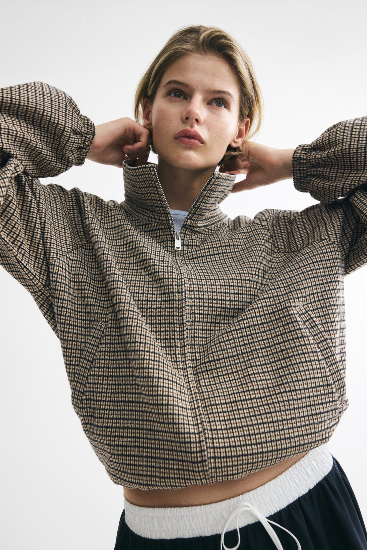 Nelia-Veste Carreaux Beige