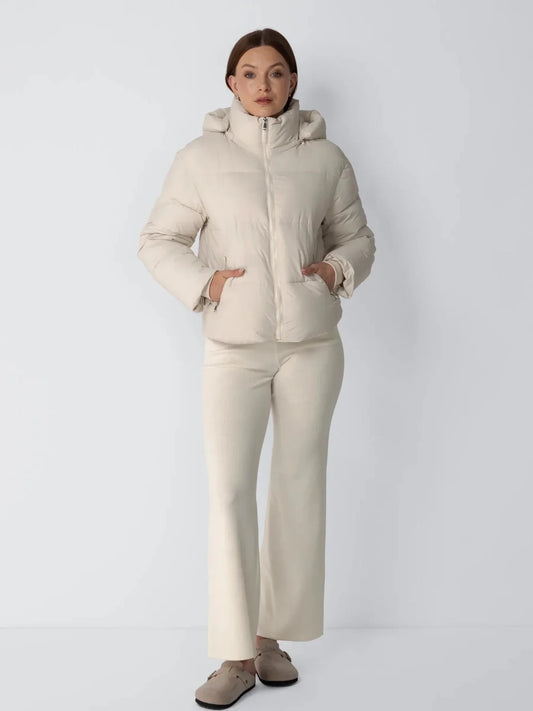 Nelia-Puffer Jacket Matte Crème