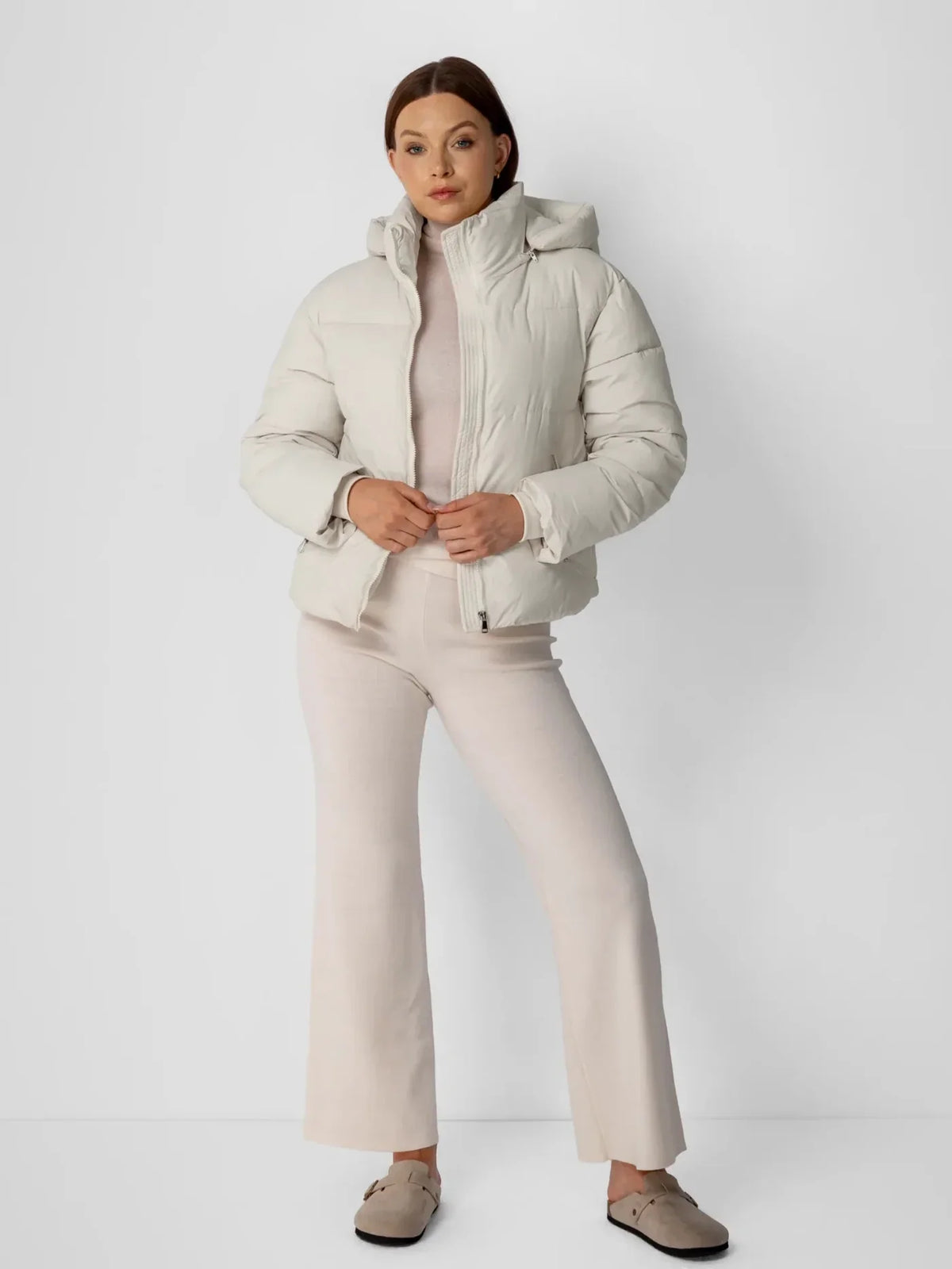Nelia-Puffer Jacket Matte Crème
