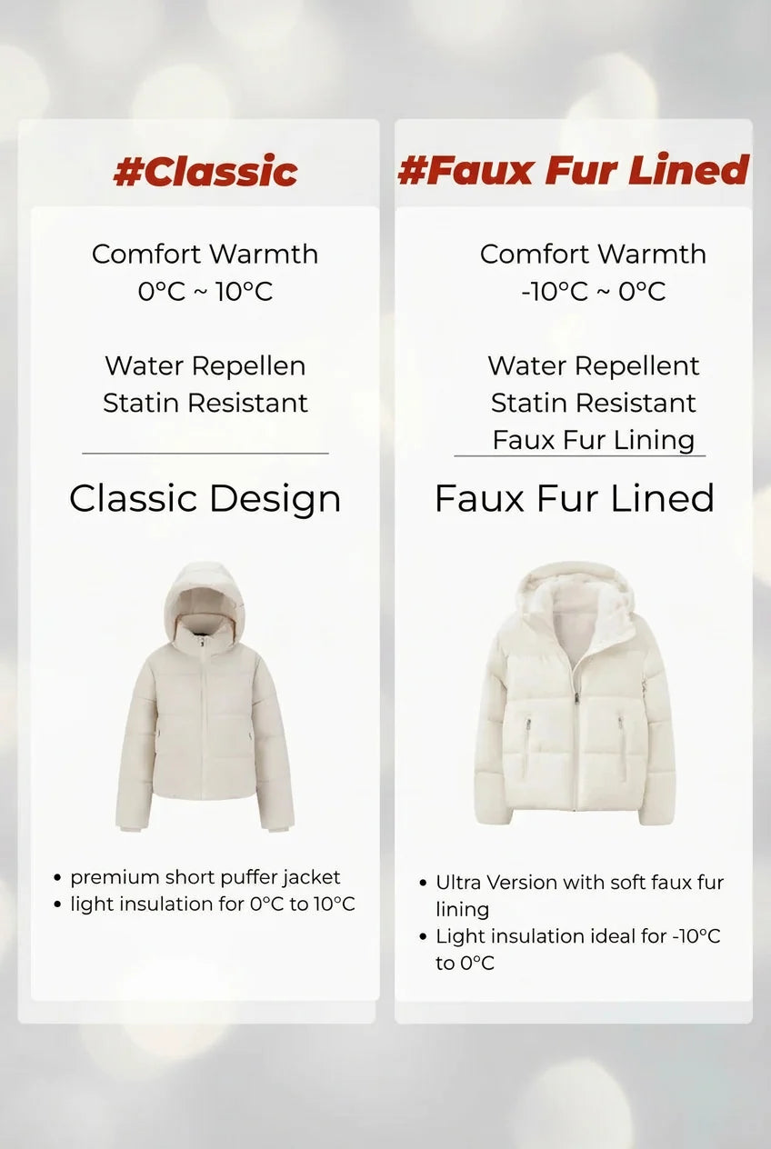 Nelia-Puffer Jacket Matte Crème